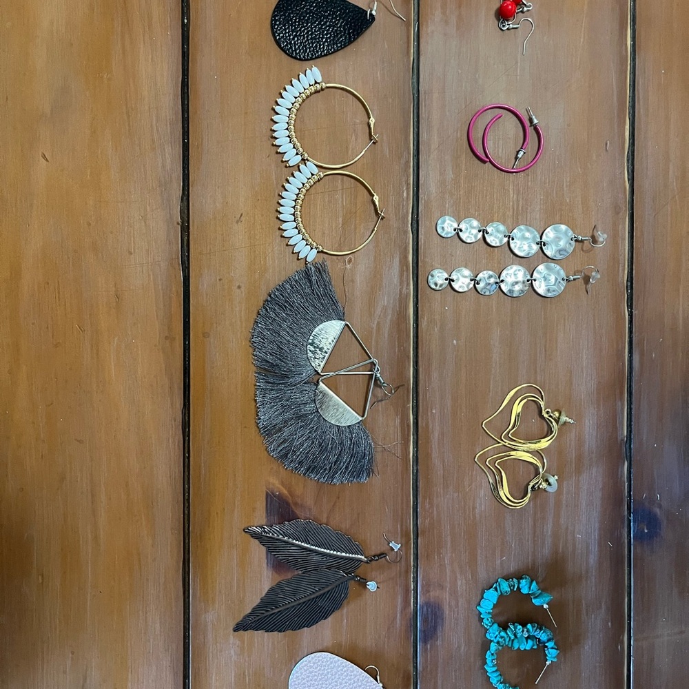 Assorted Earrings Set with Gold and Silver Accents